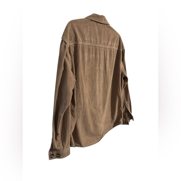 ASOS Tan Corduroy Shirt Jacket Shacket Ribbed Button Down Size Small Western - Picture 4 of 8
